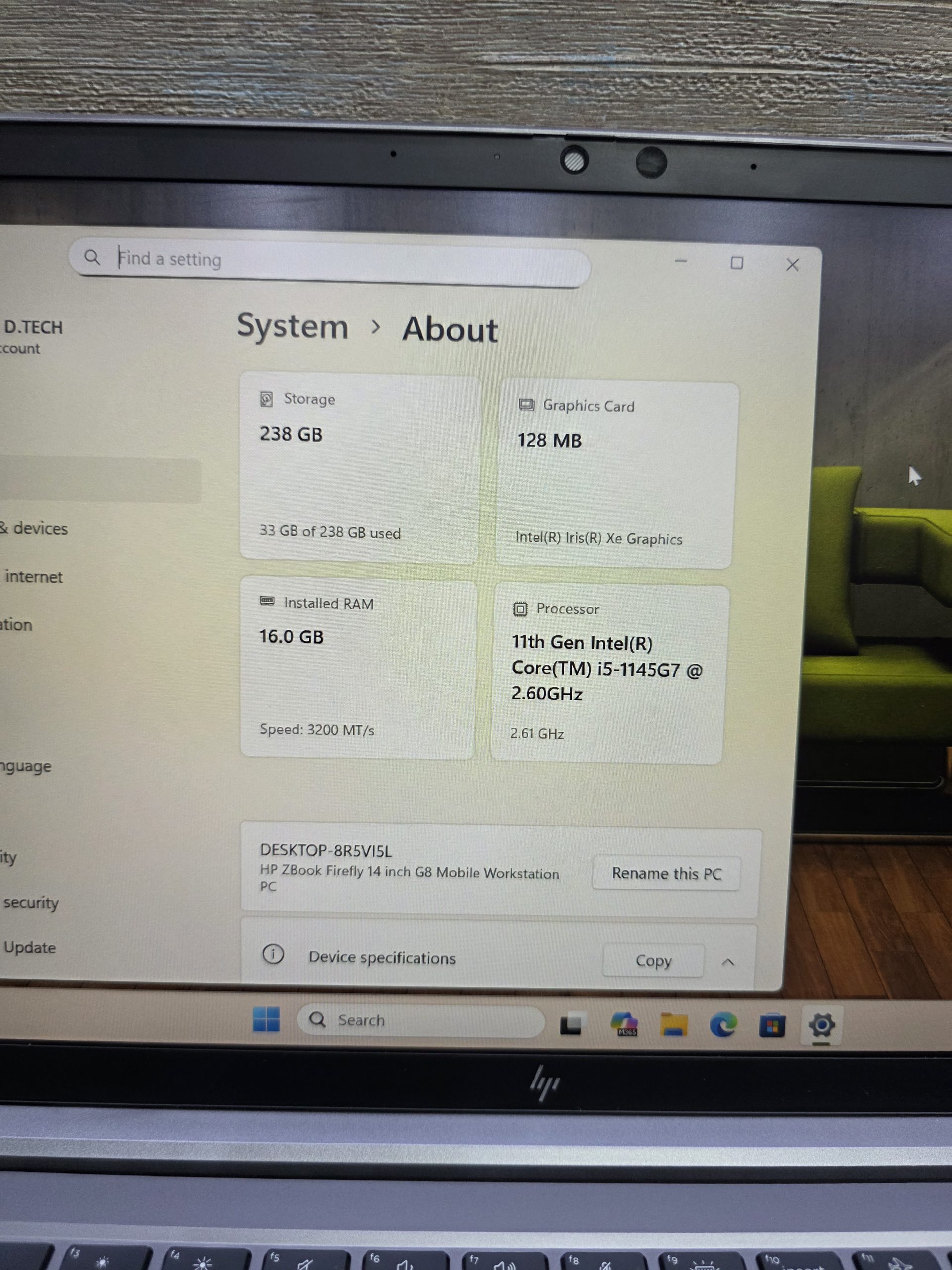 HP ZBOOK FIREFLY 14 INCH G8